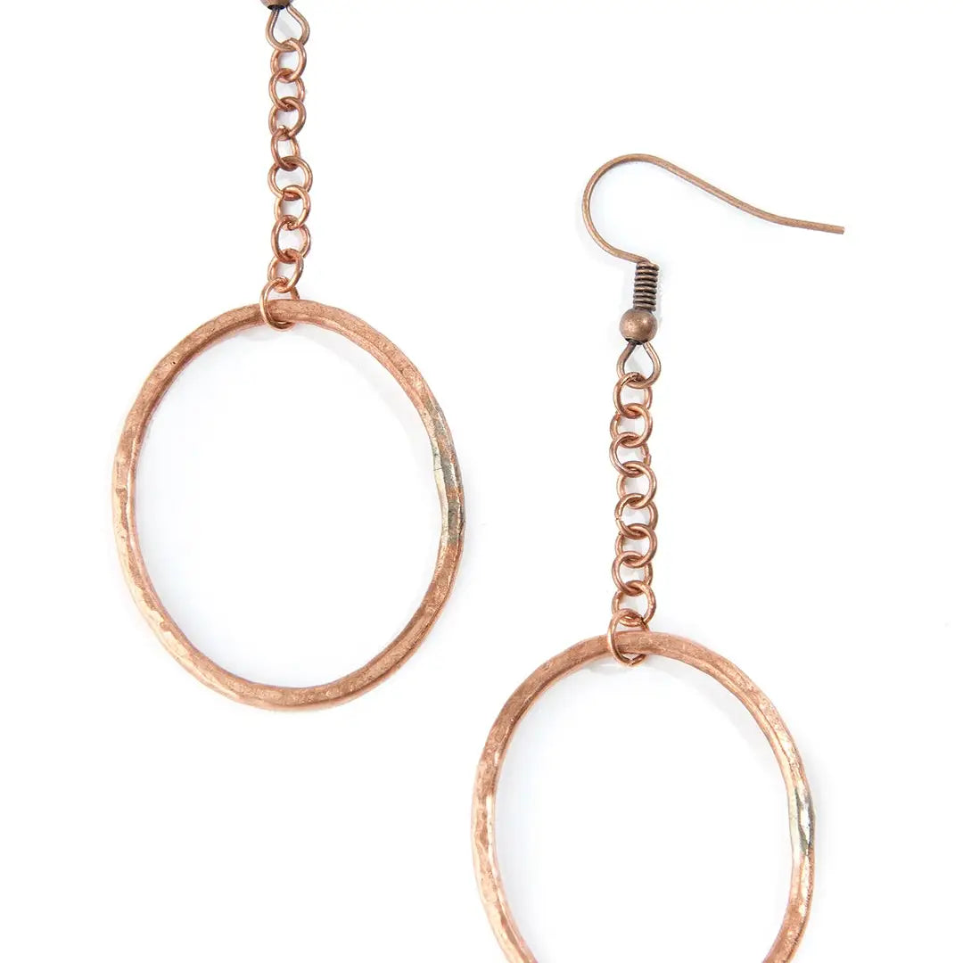 Earrings - Hammered Copper