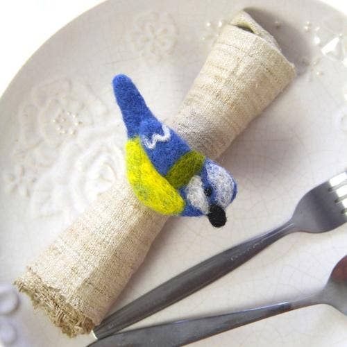 Blue Birds Felt Napkin Rings