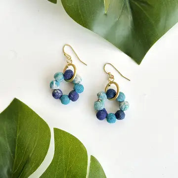 Earrings - Kantha Azure