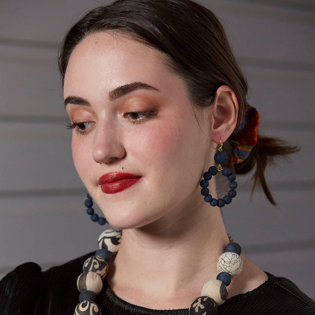 Indigo Dangling Hoops