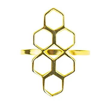 Honeycomb Adjustable Brass Ring