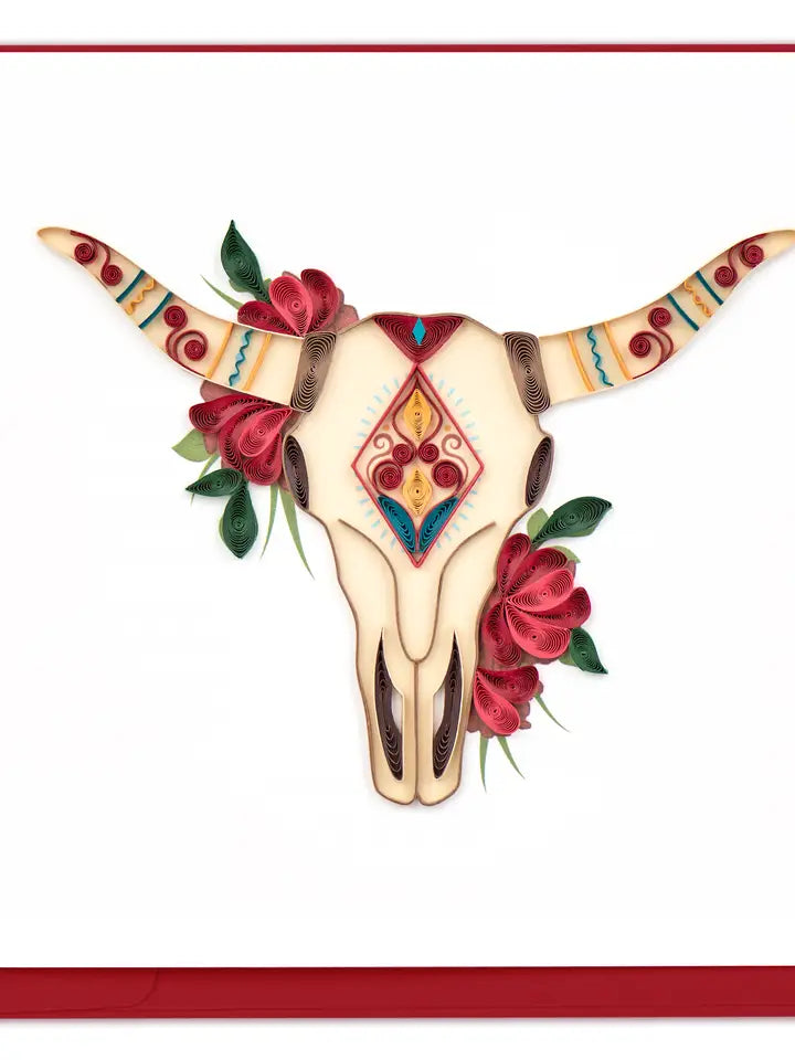 Decorative Longhorn Skull Quilling Card