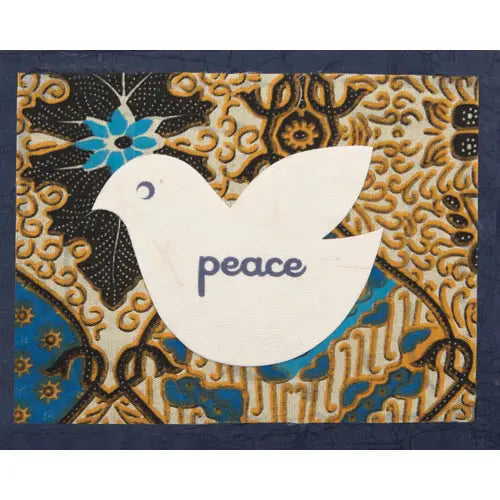 Batik Peace Dove Card