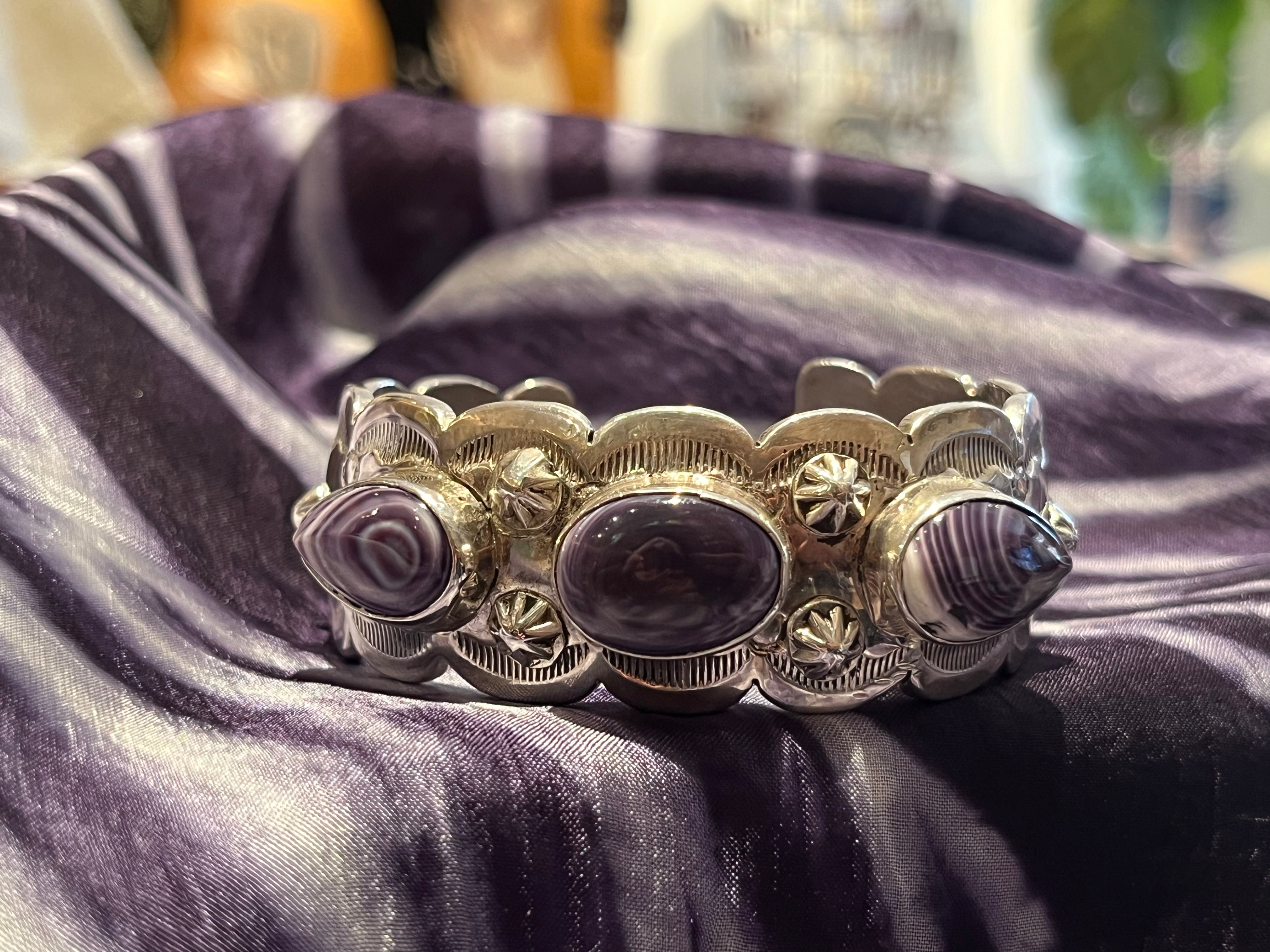 Wampum and Sterling Silver Cuff