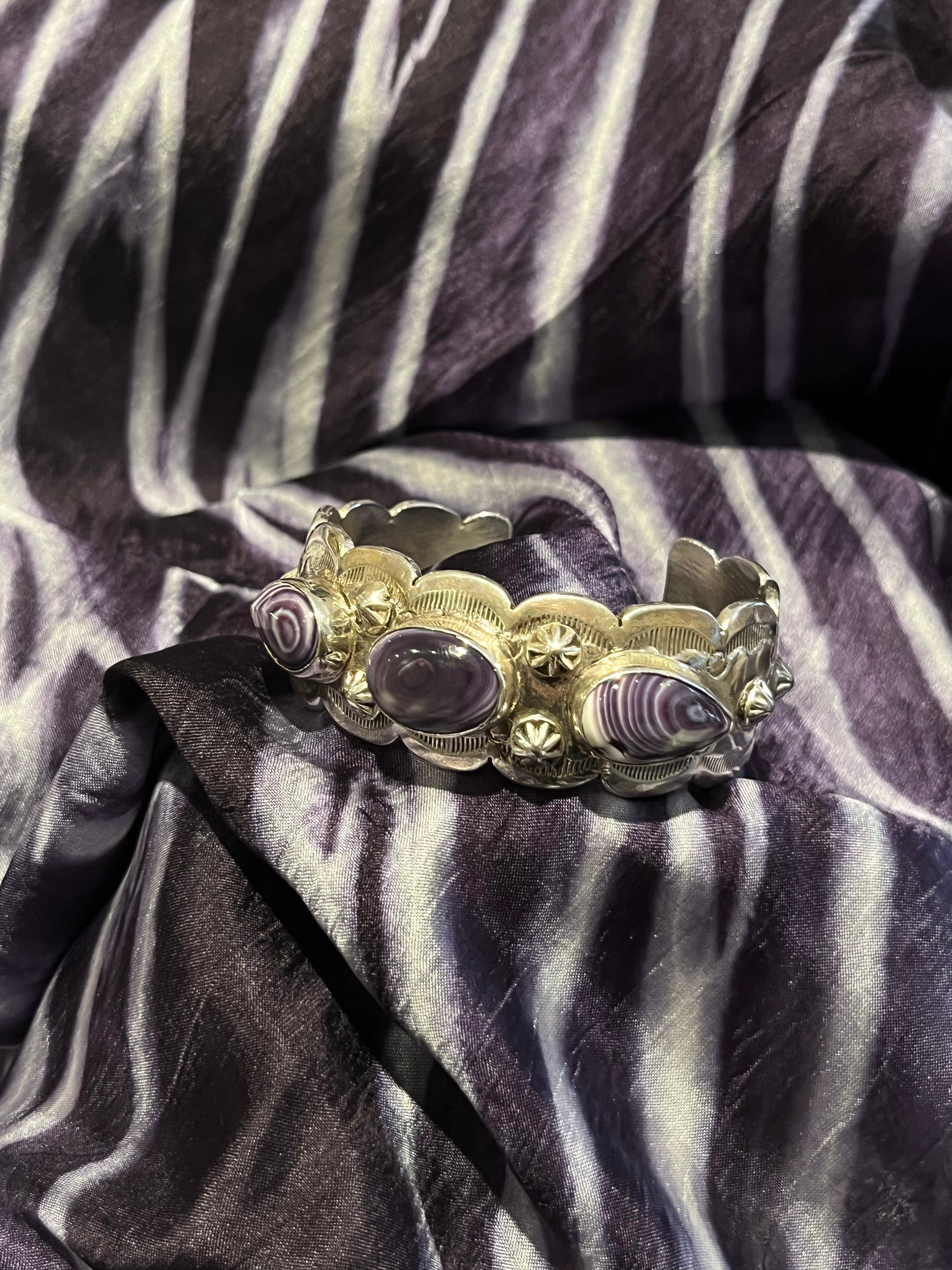 Wampum and Sterling Silver Cuff