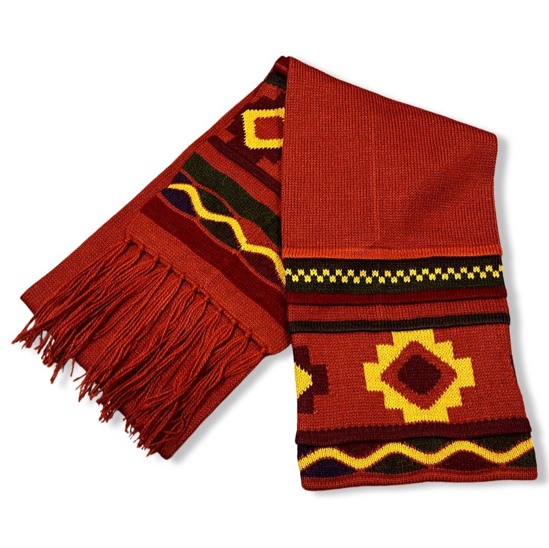 100% Alpaca Geometric Scarf Hat