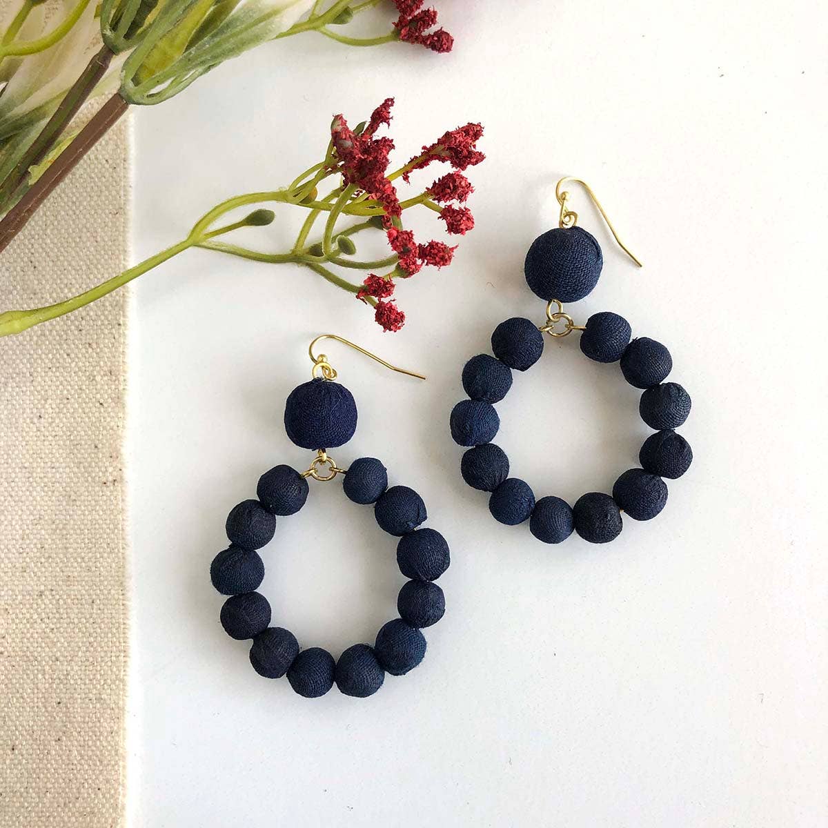 Indigo Dangling Hoops