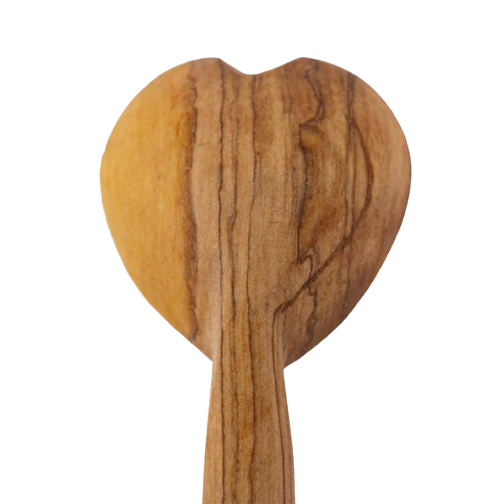 Olive Wood Heart Scoop Spoon