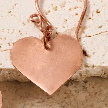 Copper Heart Earrings