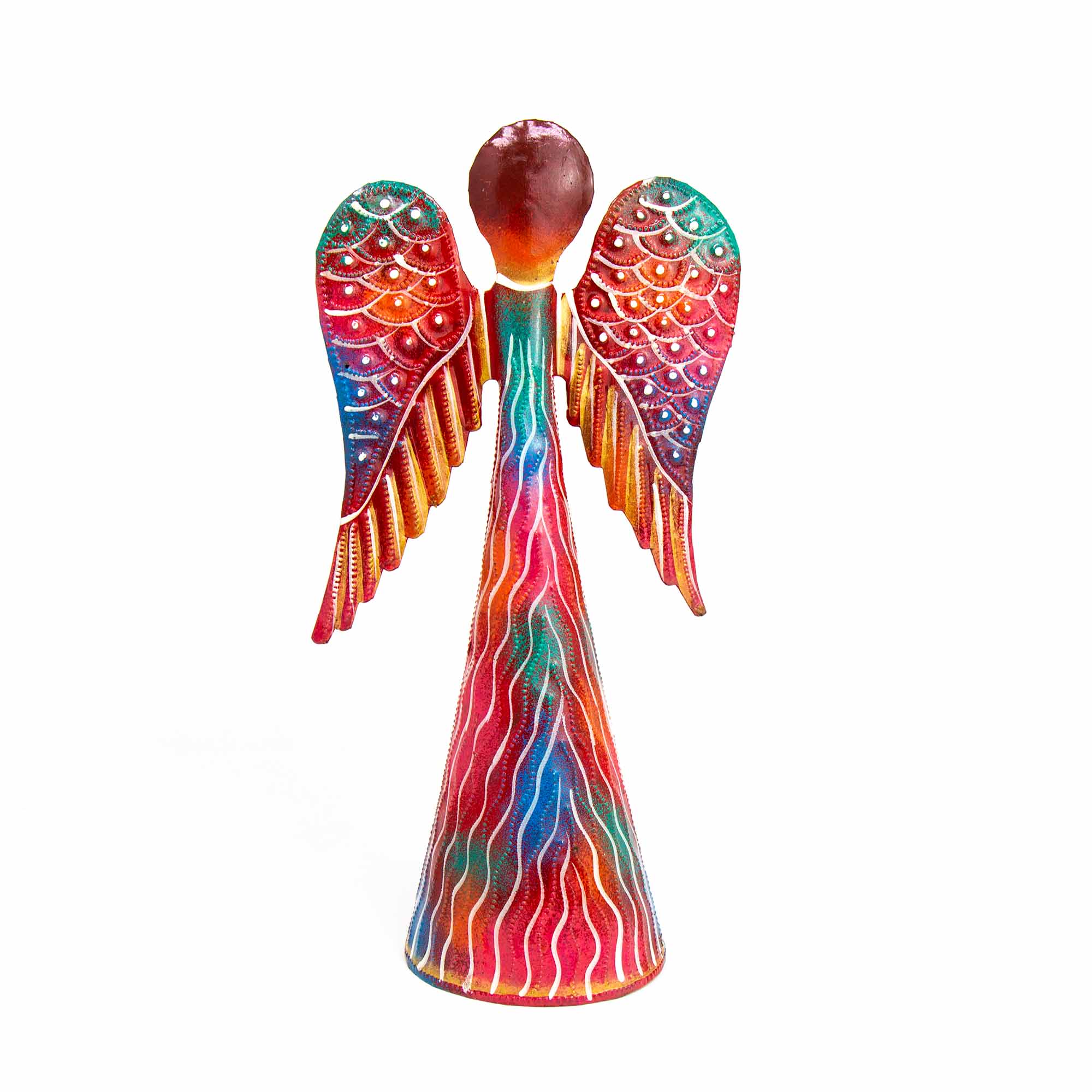 12" Standing Angel Haitian Metal Drum Sculpture