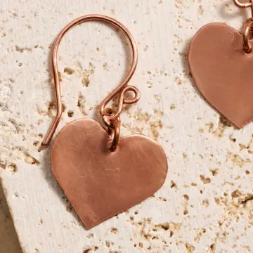 Copper Heart Earrings