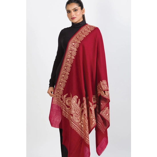 Geeta Embroidered Wool Shawl
