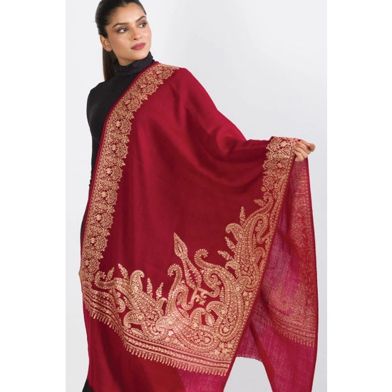Geeta Embroidered Wool Shawl