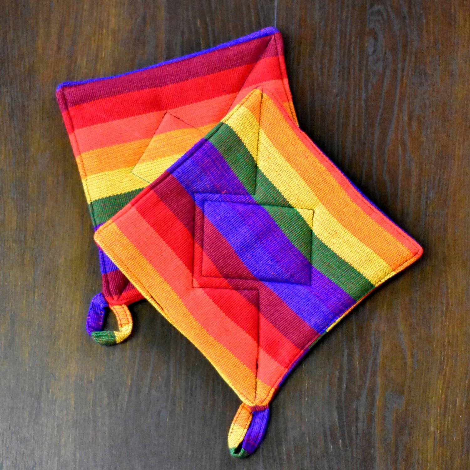 Rainbow Potholders