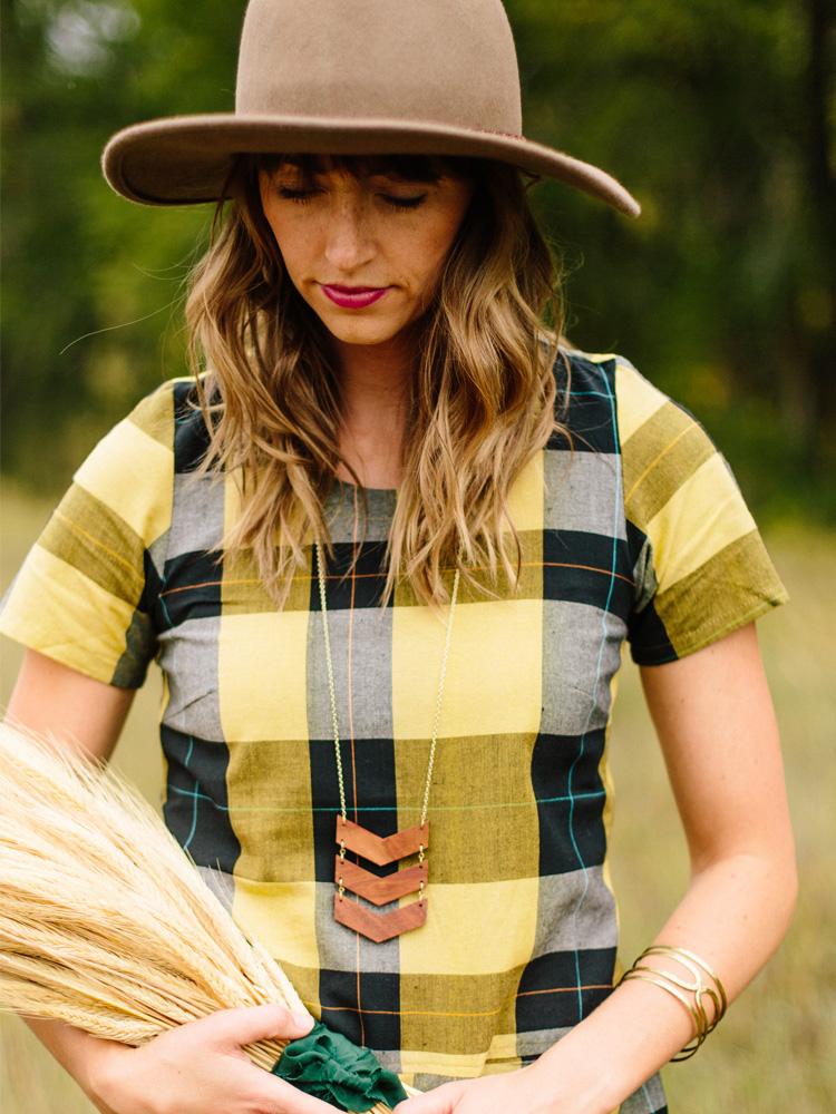 Wood Chevron Necklace