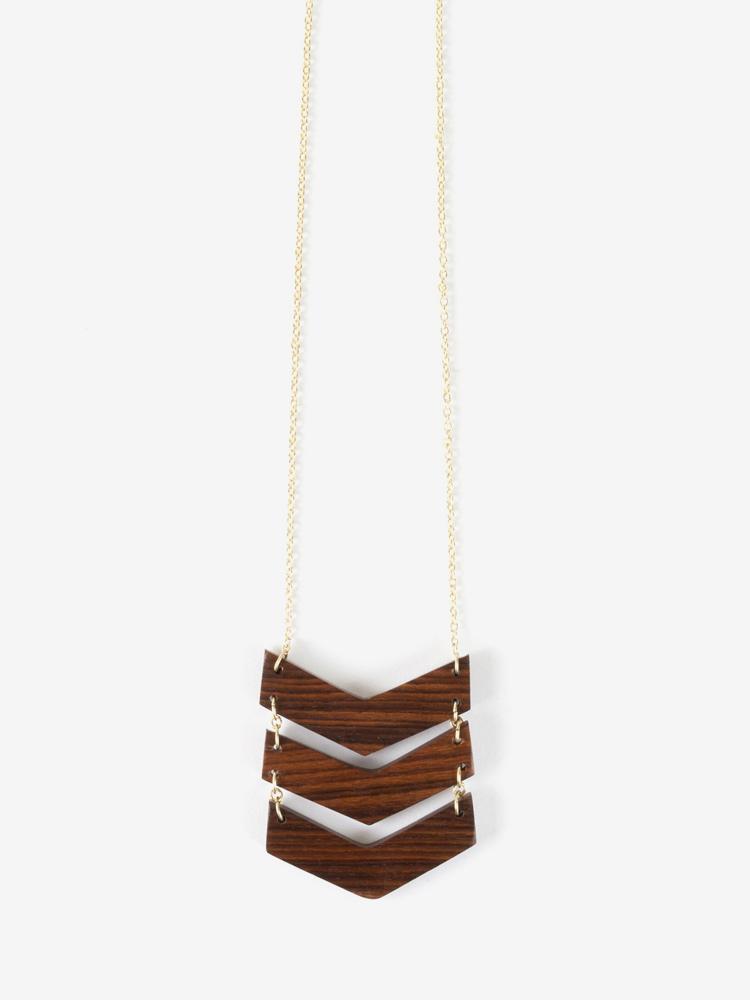 Wood Chevron Necklace
