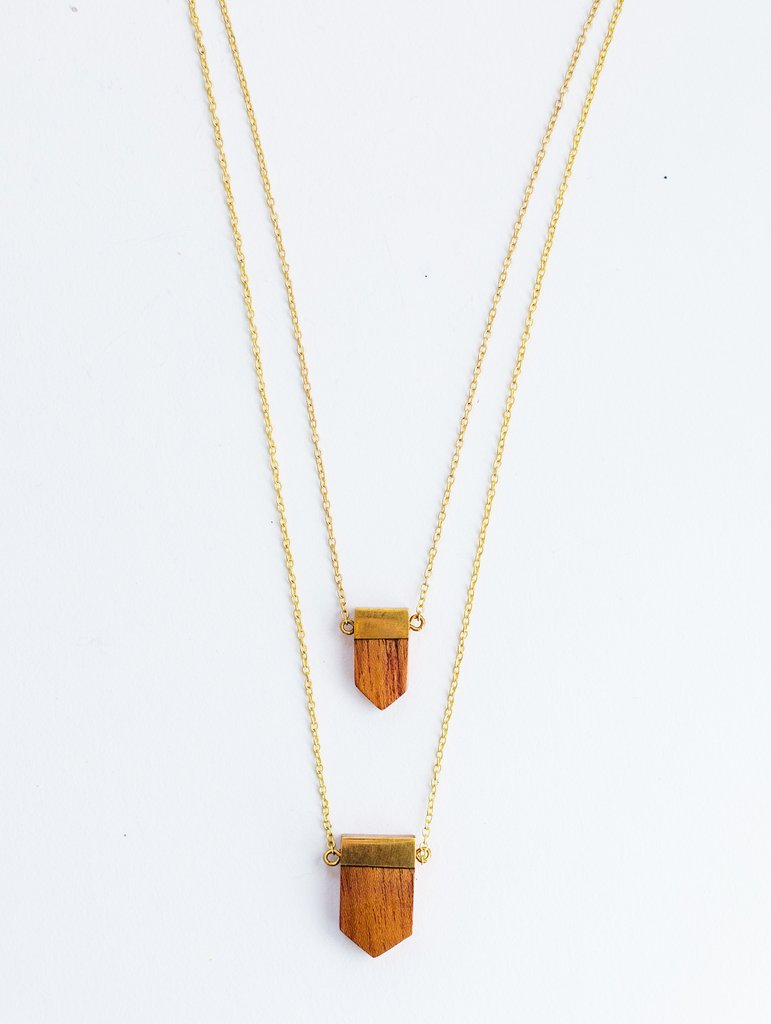 Double Wood Pendant