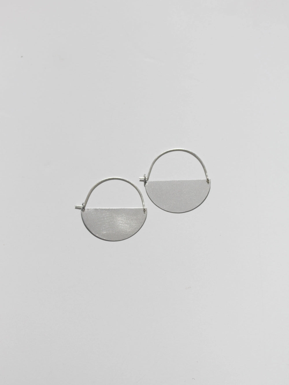 Silver 1" Half Moon Earrings