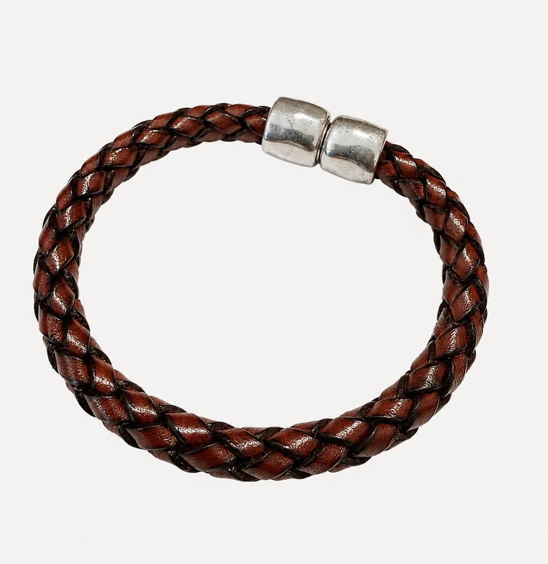 Men's Leather Magnet Bracelet