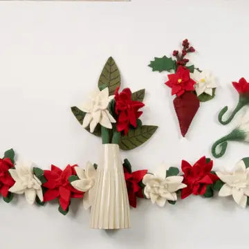 Mini Felt Hanging Poinsettia Bouquet