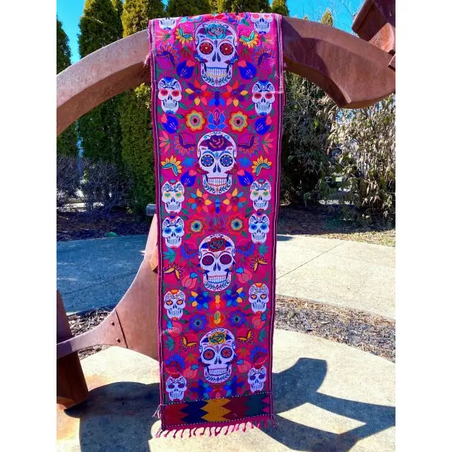 Sugar Skull Skeleton Table Runner