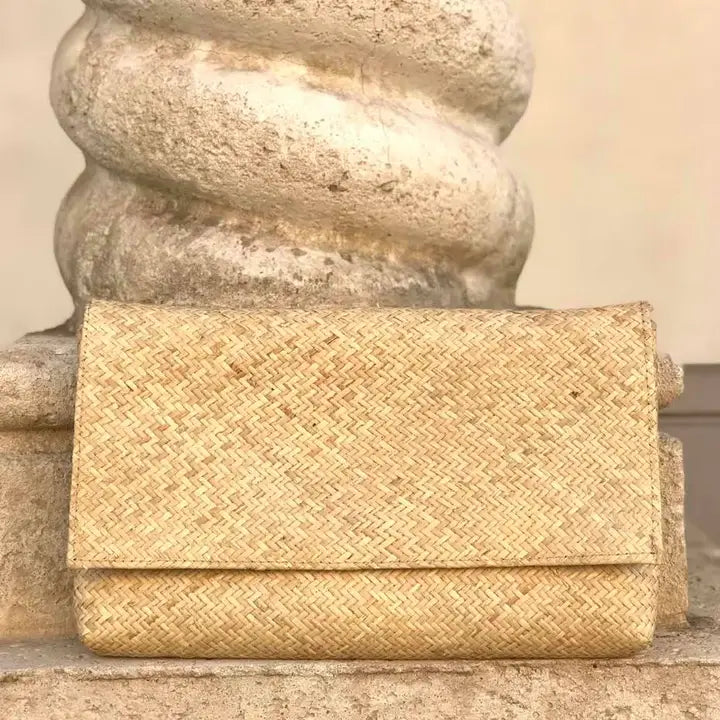 Rattan Clutch with Batik Lining