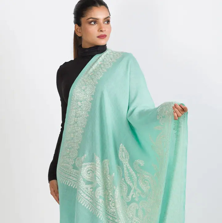 Geeta Embroidered Wool Shawl