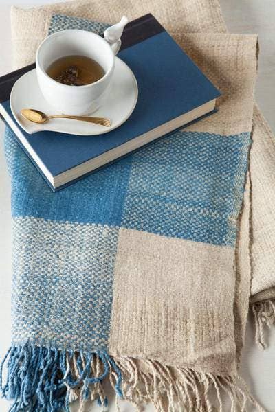 Indigo Throw, Cruelty-free Silk