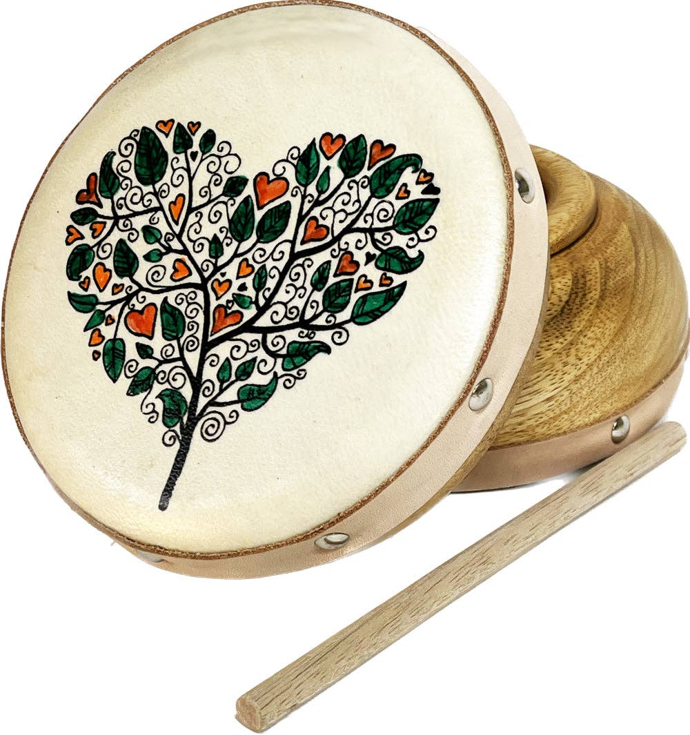 Tree of Love & Hearts Frame Drum Jr. Instrument | Flavours of Life