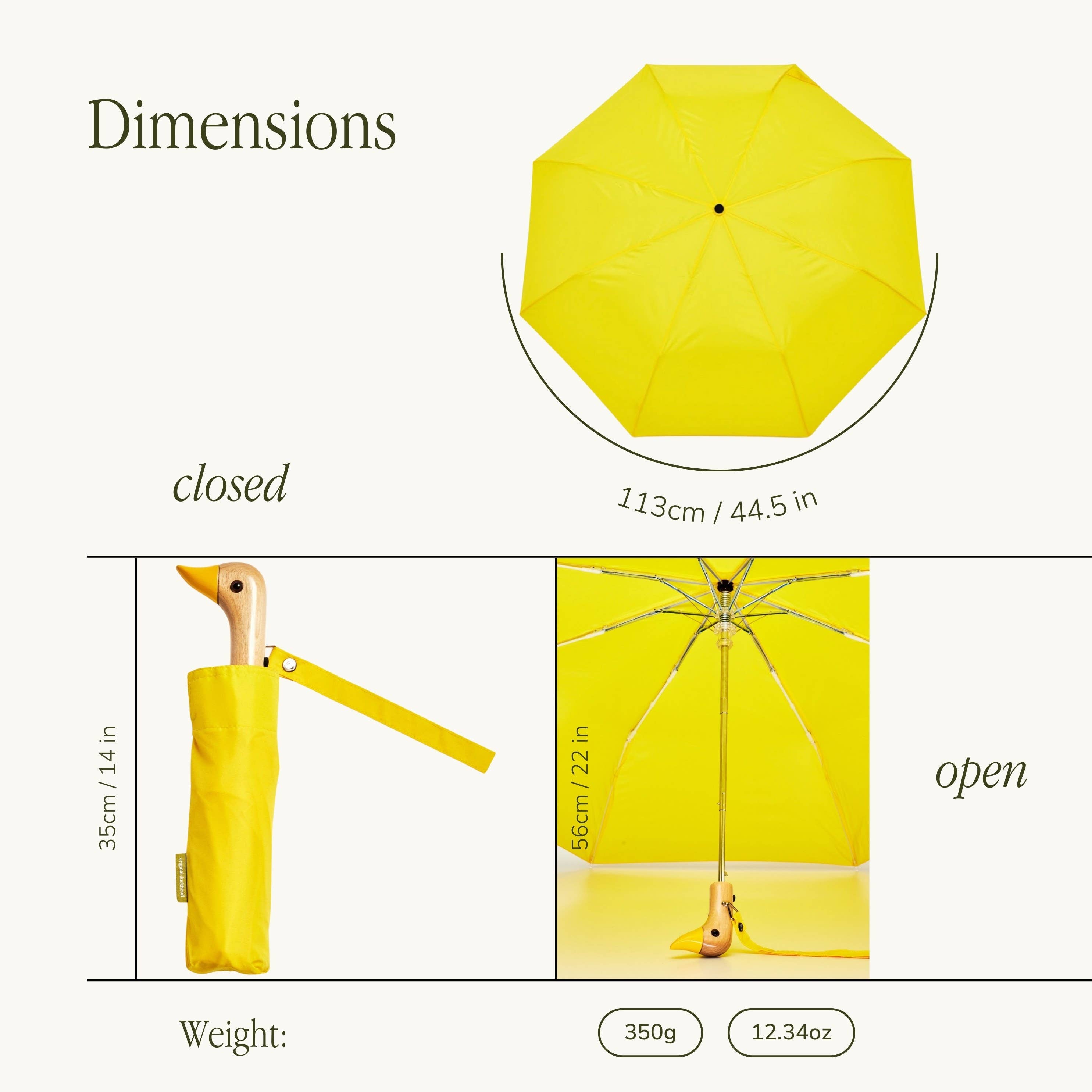 Solid Colour Compact Duck Umbrella