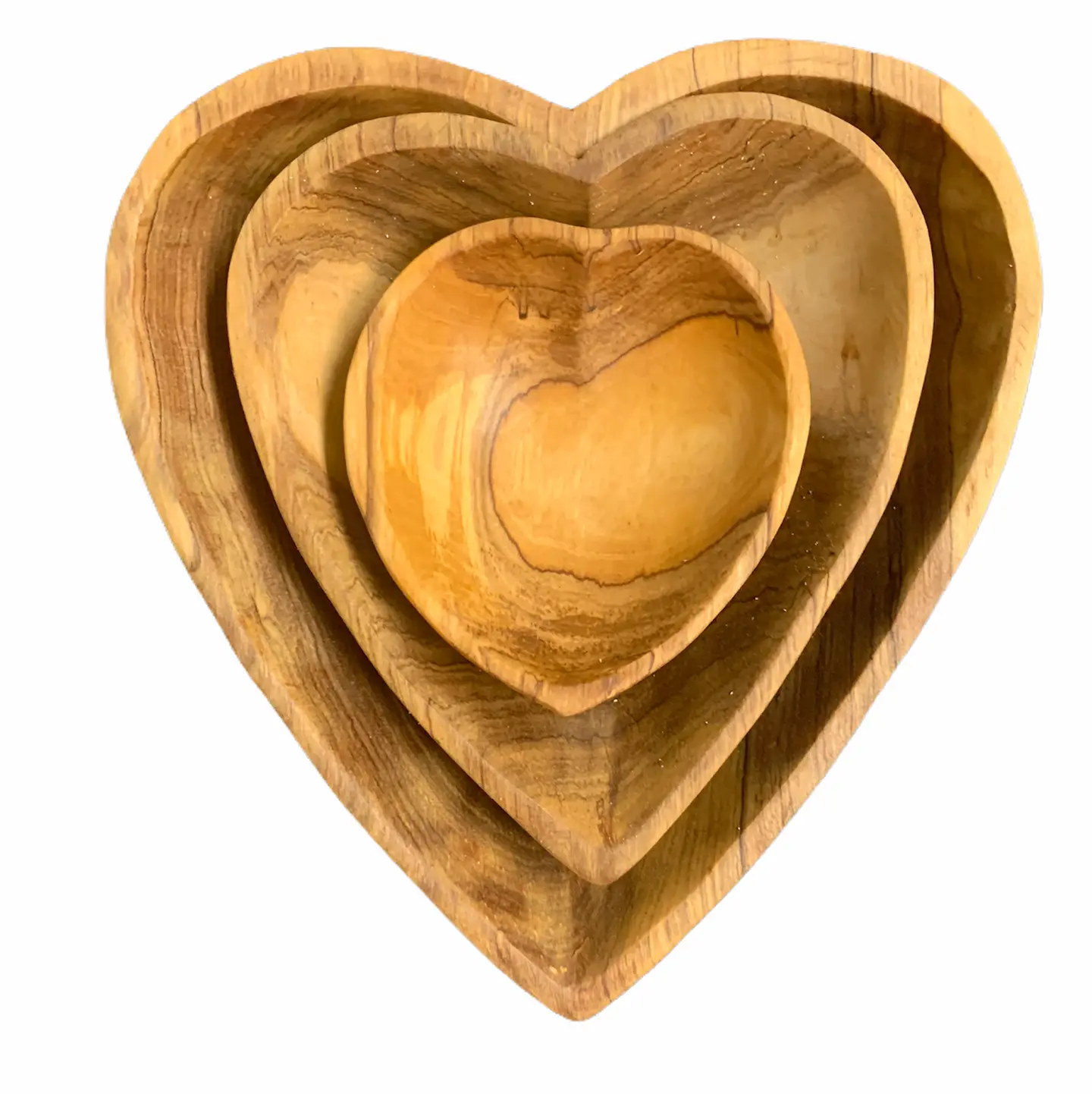 Heart Olive Wood Bowls