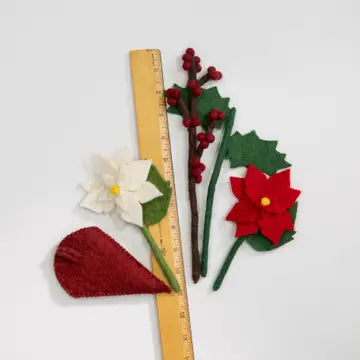 Mini Felt Hanging Poinsettia Bouquet