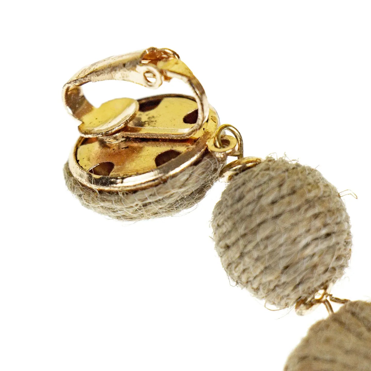 Jute Clip On Earrings