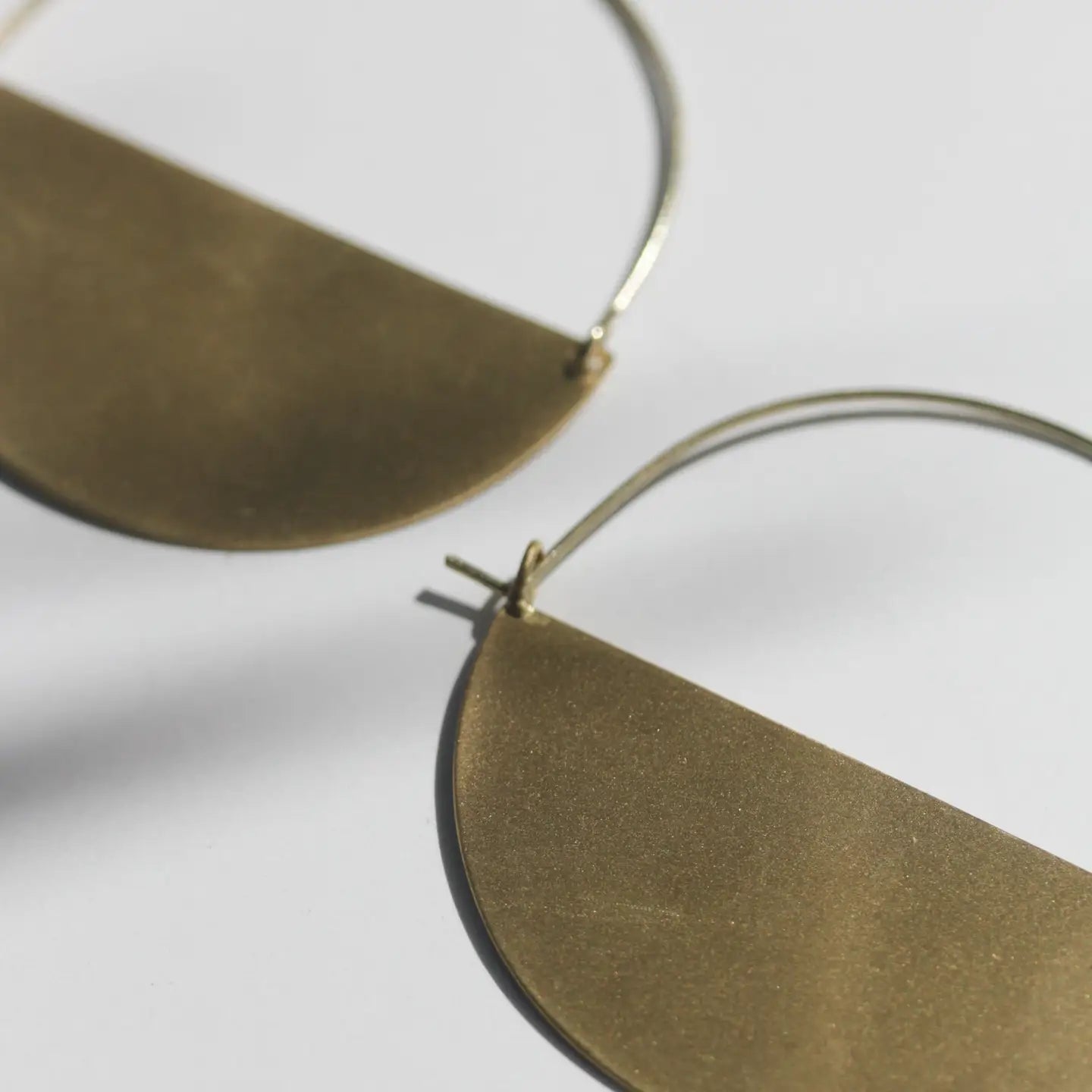 Matte Gold Half Moon Earrings