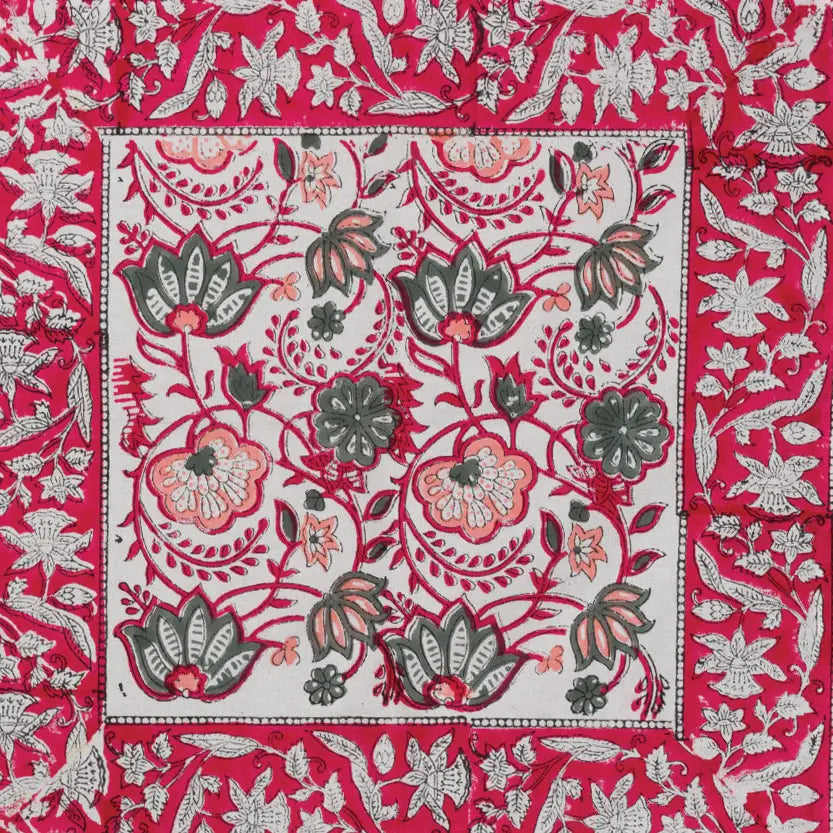 Red Floral Napkin Set