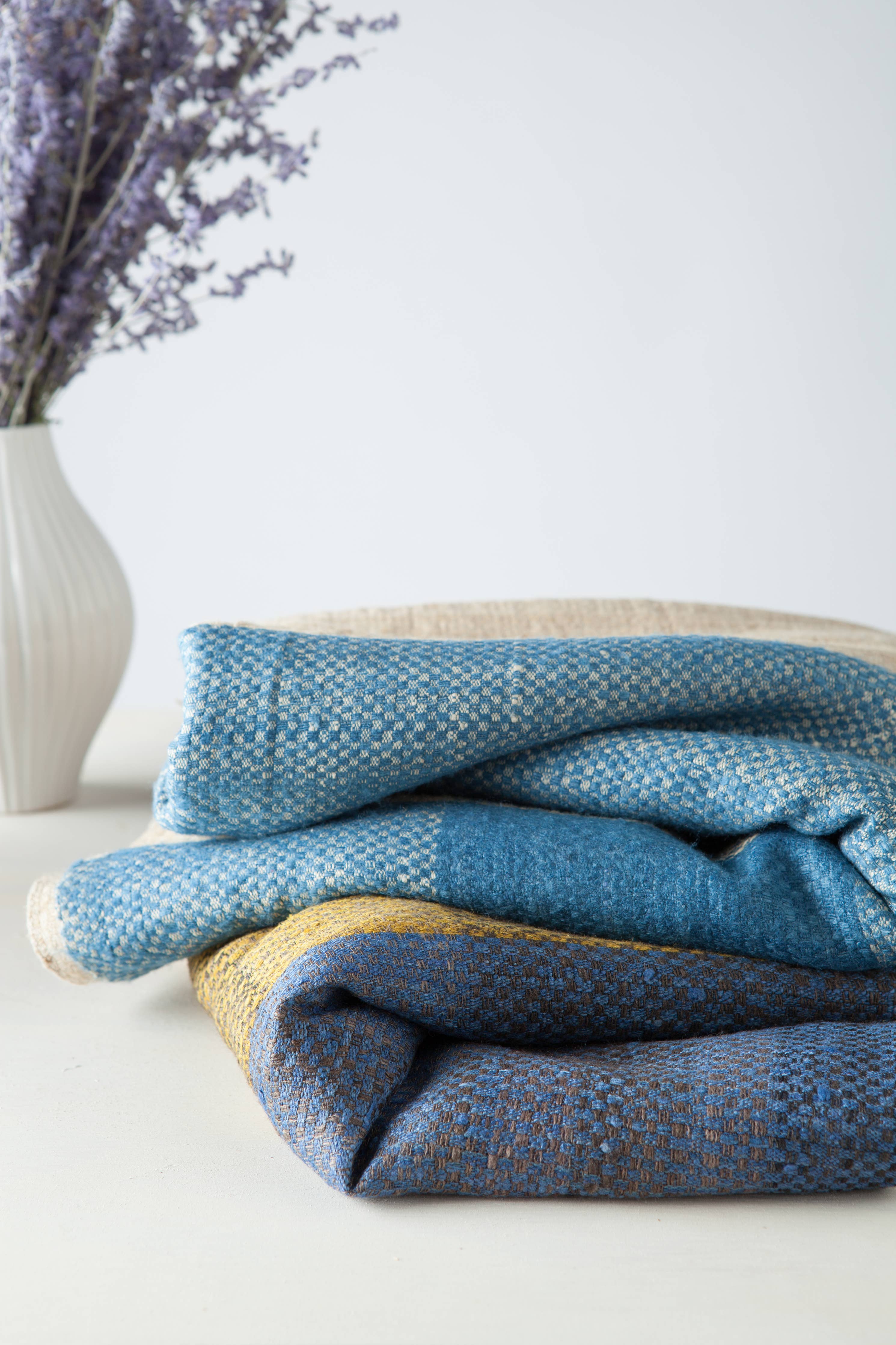 Indigo Throw, Cruelty-free Silk