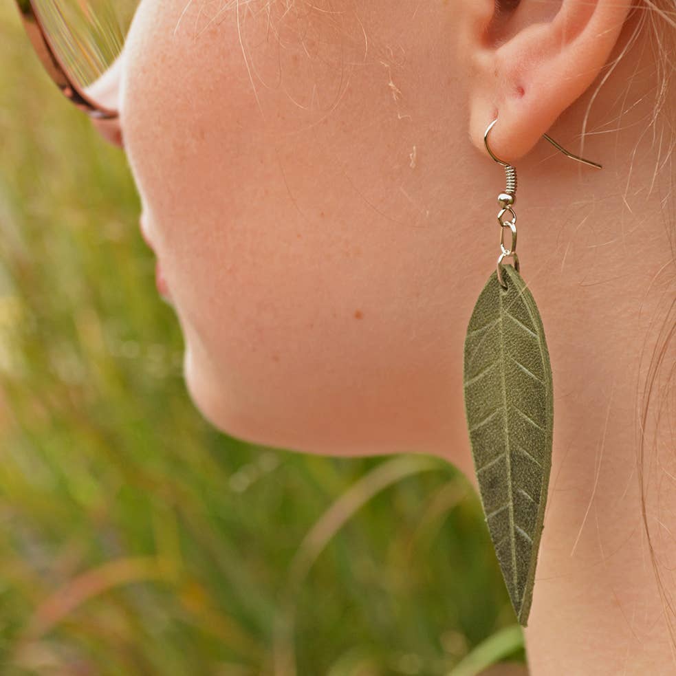 Medium Leather Earring