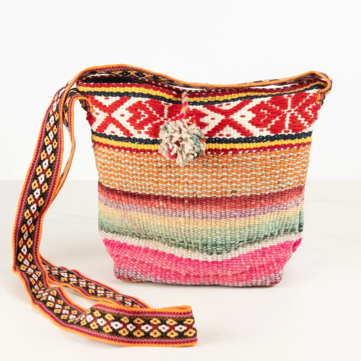 Handwoven Crossbody Zip-Top