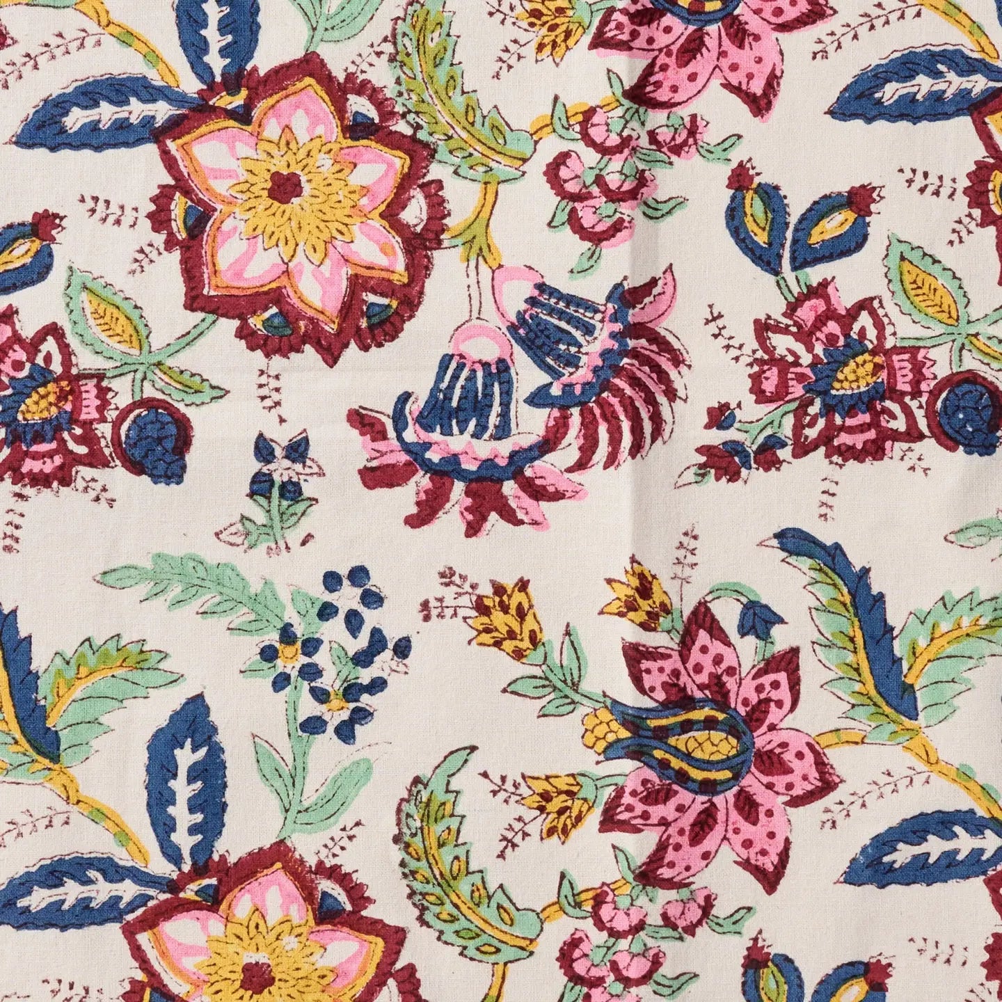 Floral Block Print Table Cloth