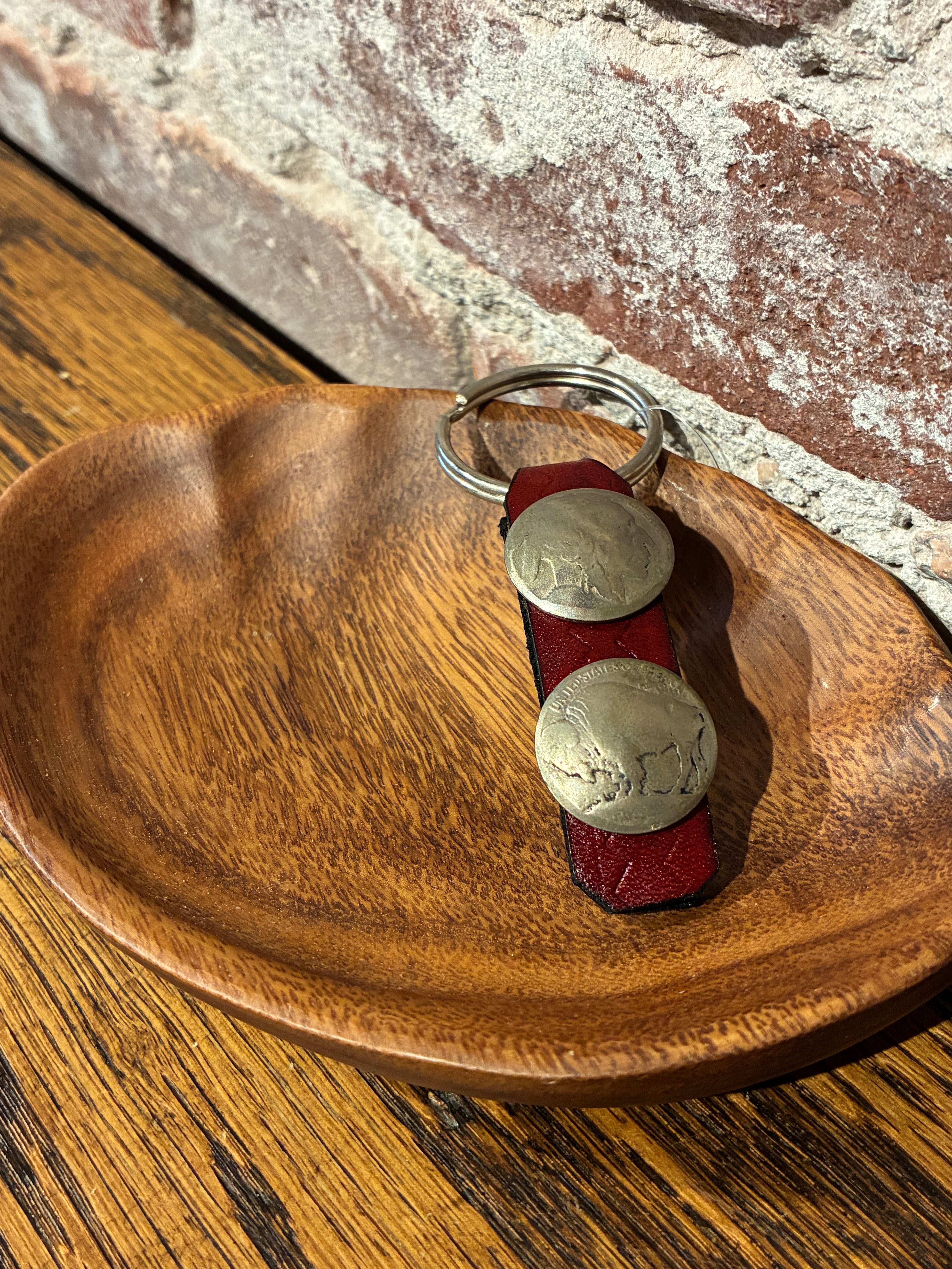 Taos Pueblo Leather Keychain