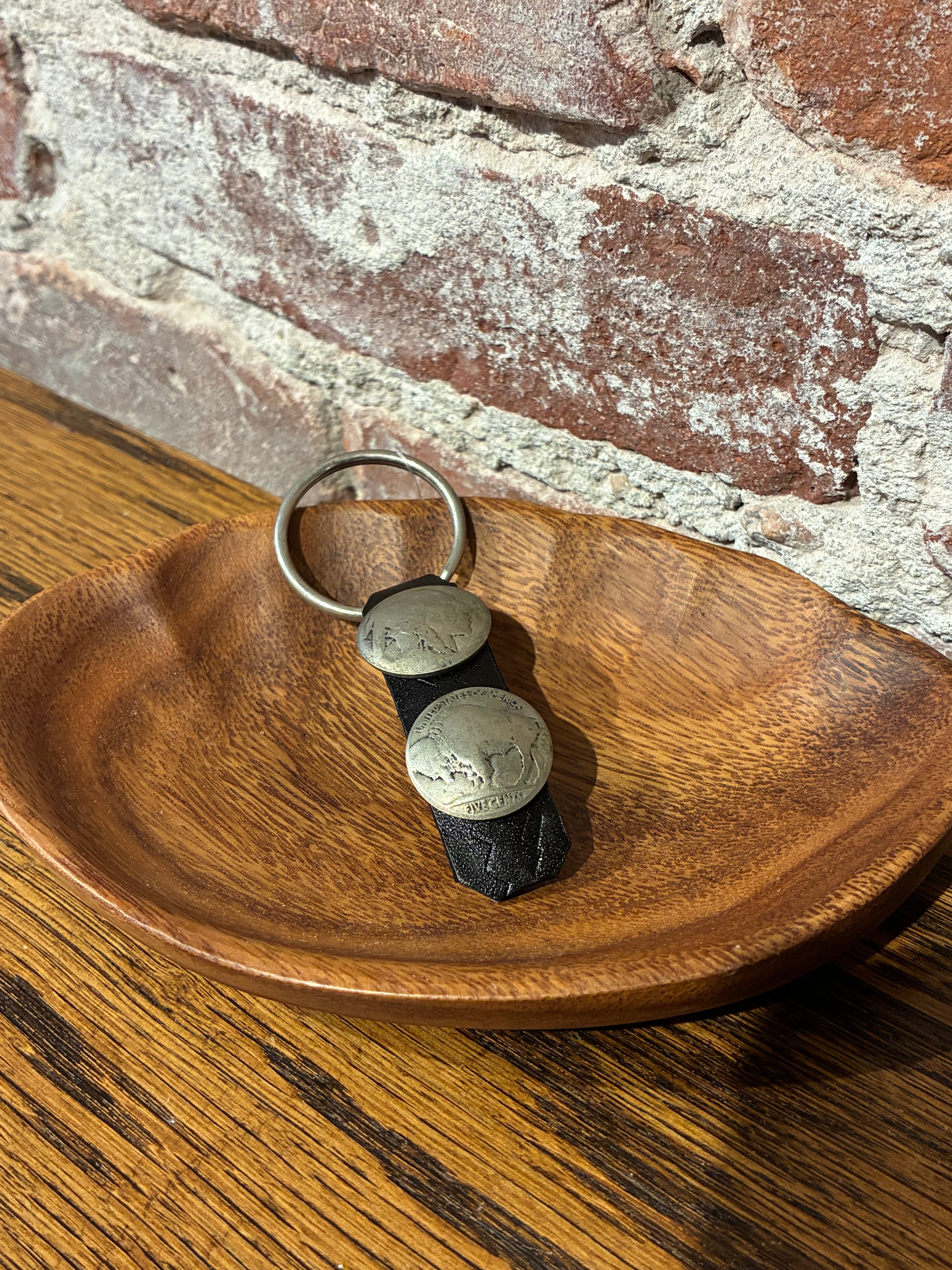 Taos Pueblo Leather Keychain