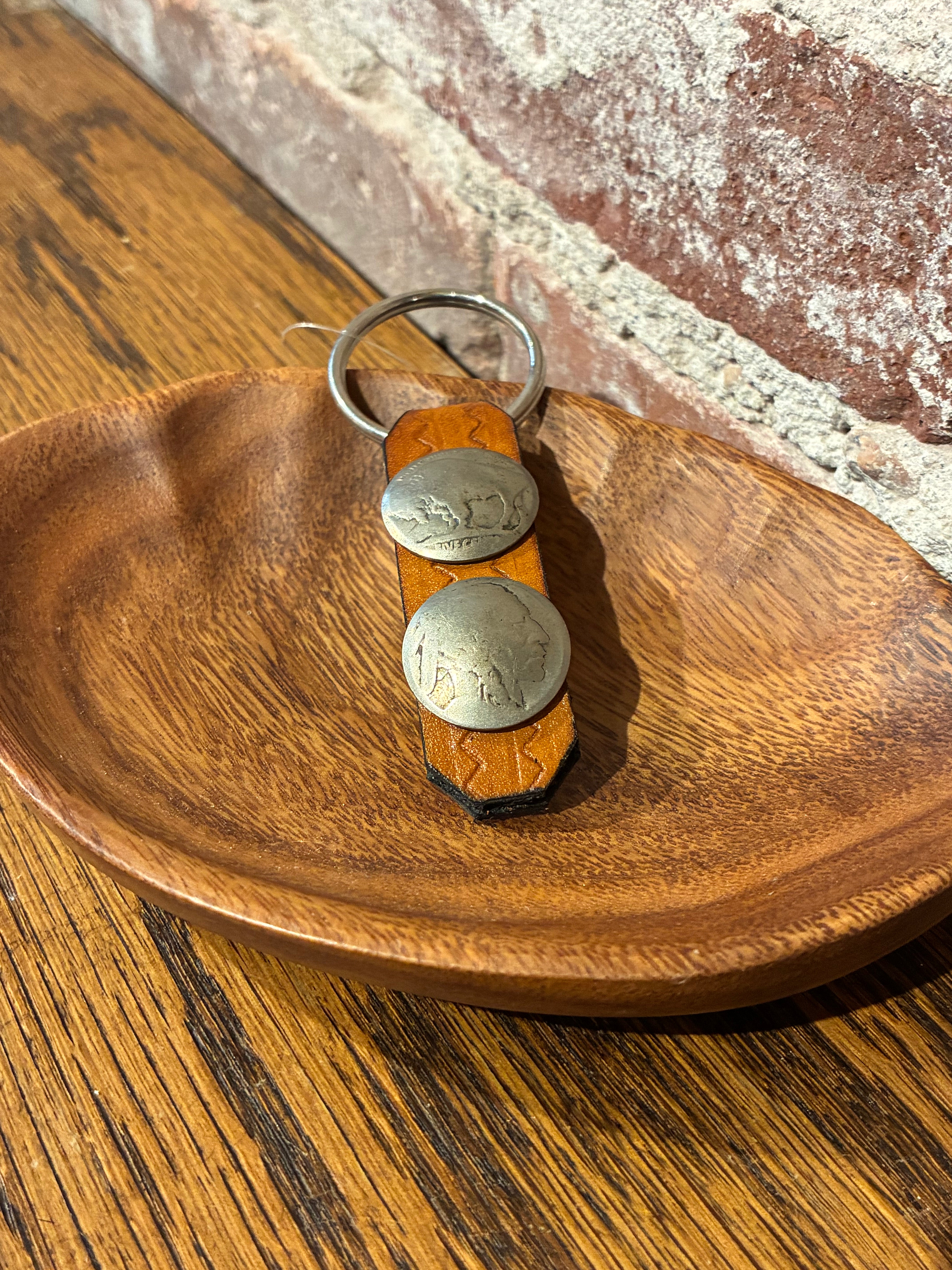 Taos Pueblo Leather Keychain