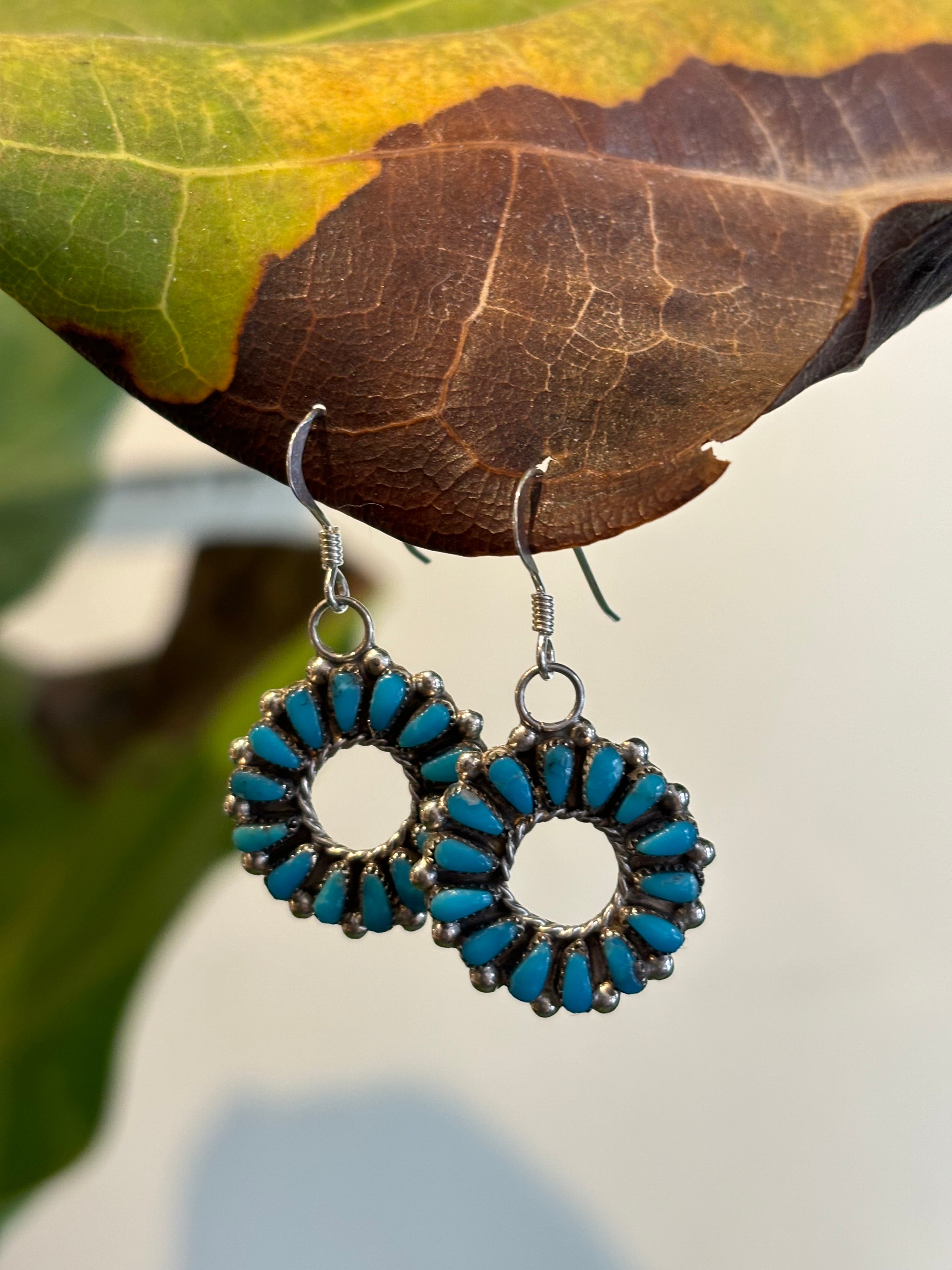 Zuni Inlay Turquoise Earrings