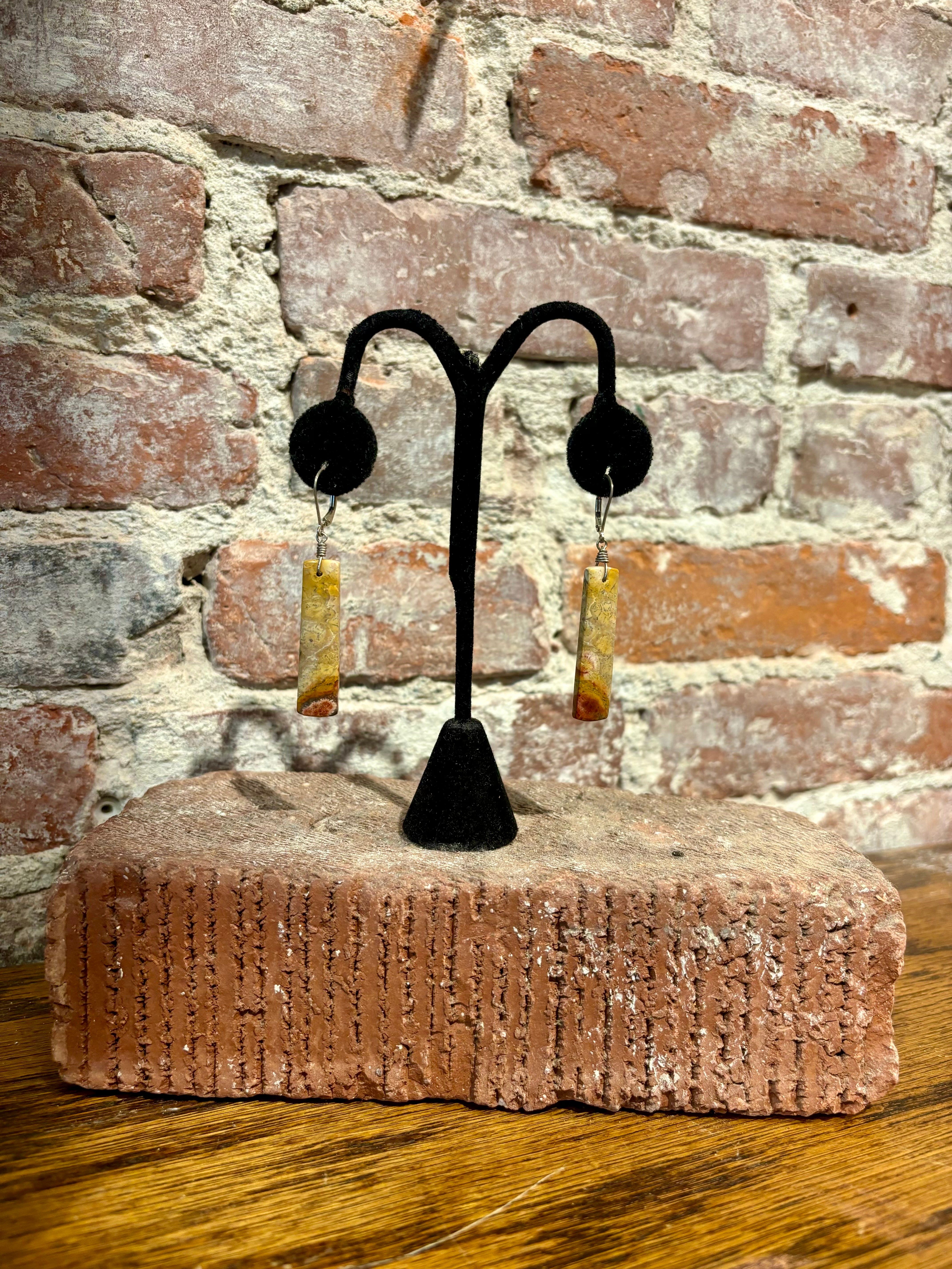 Earrings - Native American-Slab : rectangle