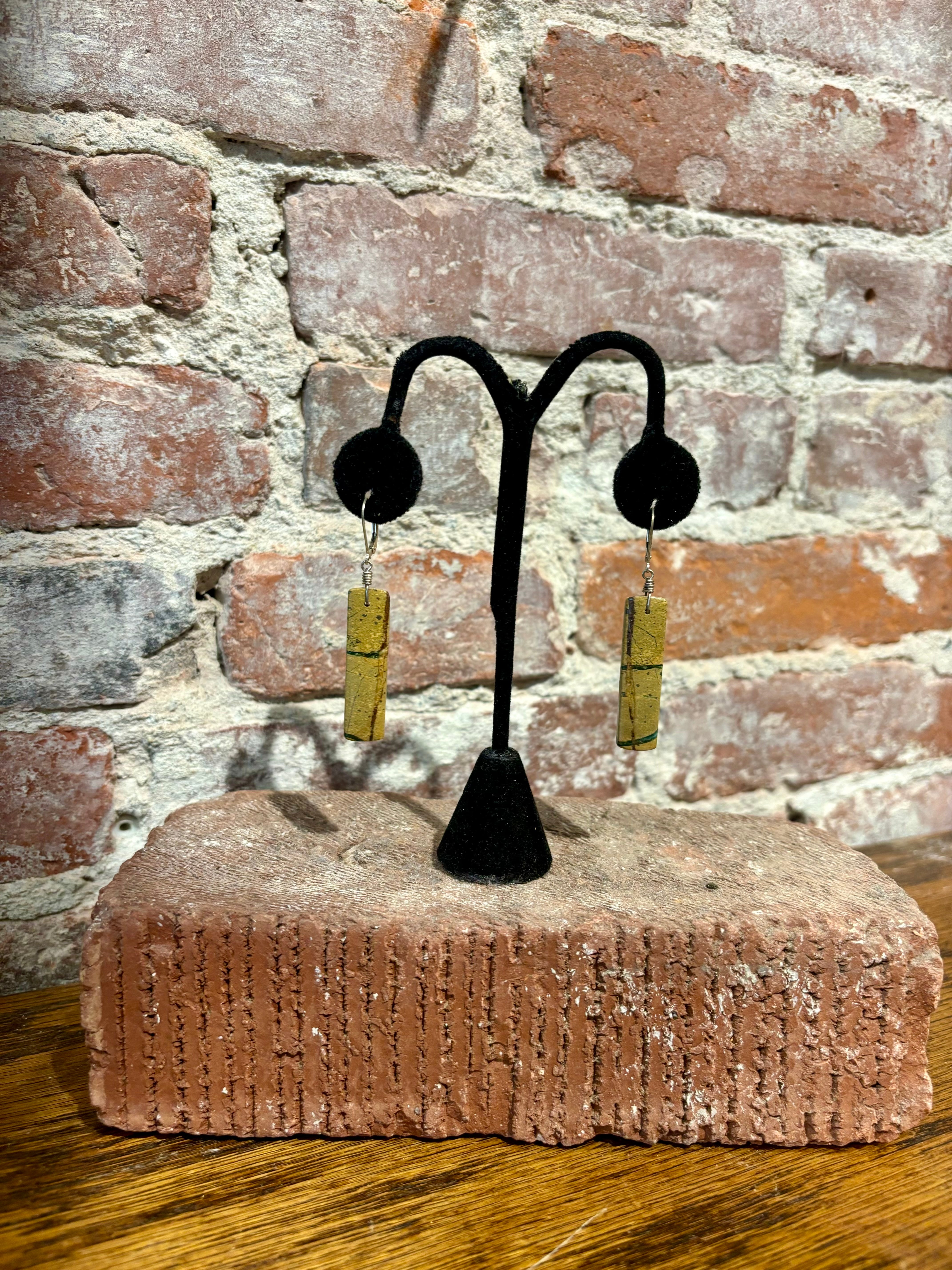 Earrings - Native American-Slab : rectangle