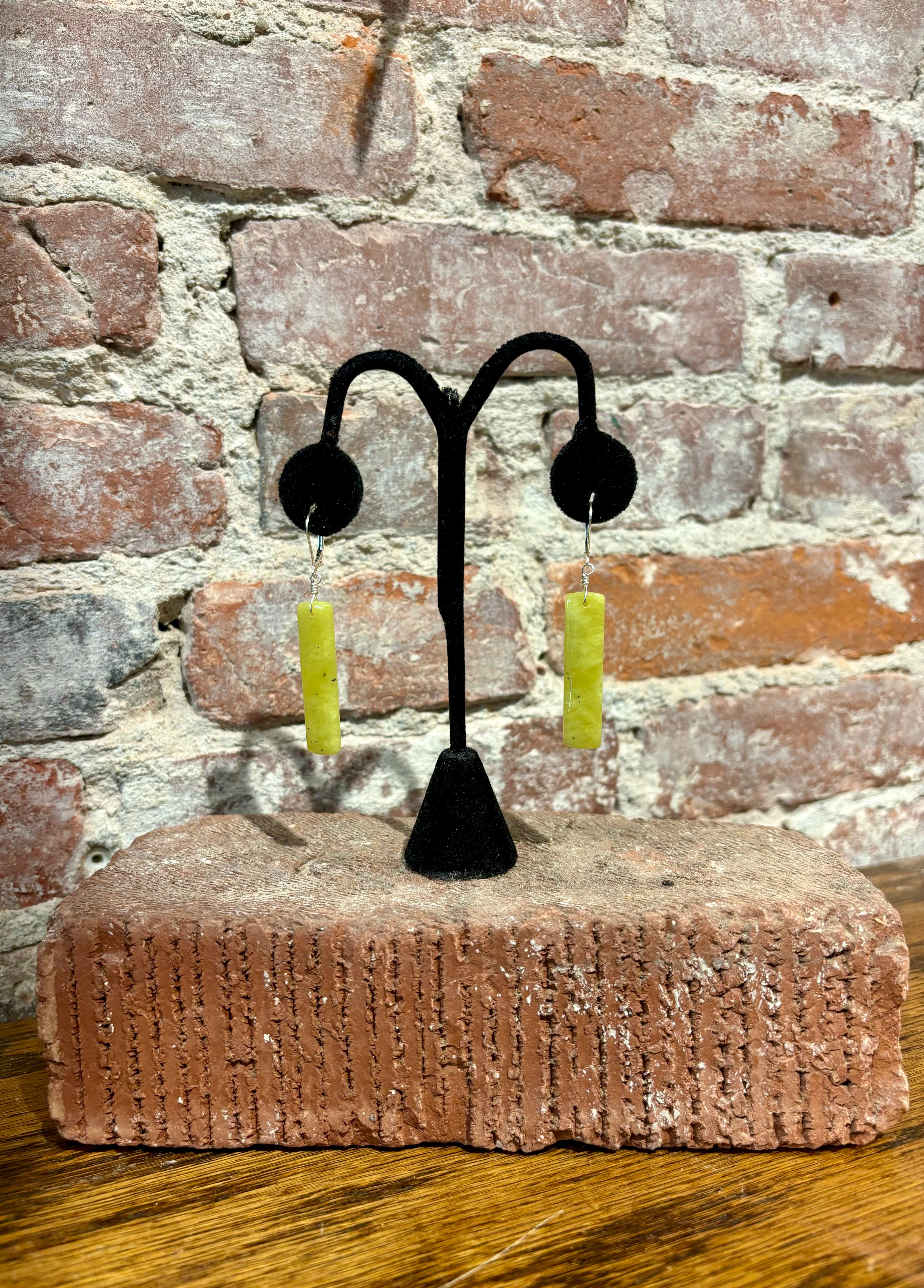 Earrings - Native American-Slab : rectangle