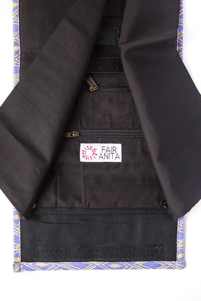 Jewelry Roll Travel Case - Black Matchstick