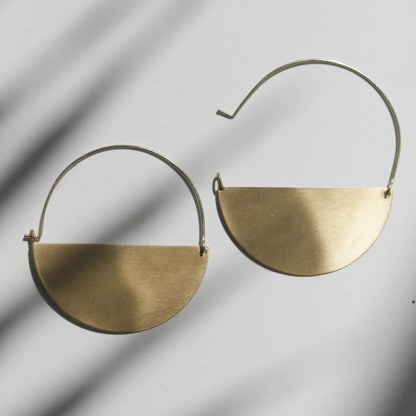 Matte Gold Half Moon Earrings