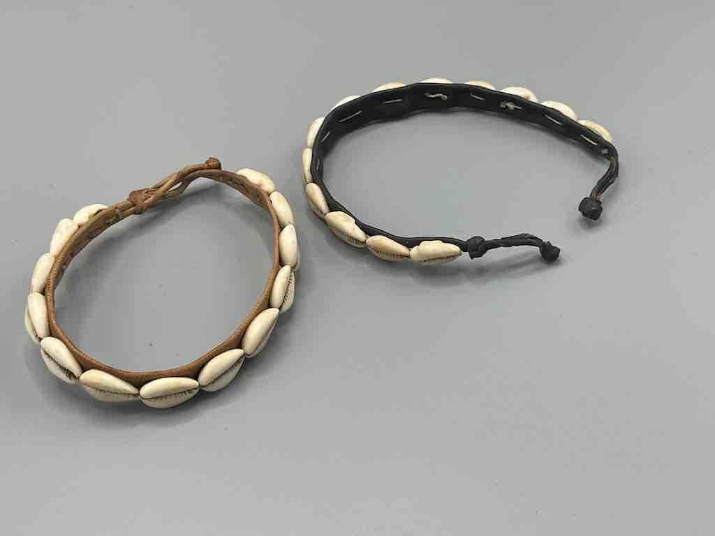 Cowrie Shell Leather Clasp Anklet