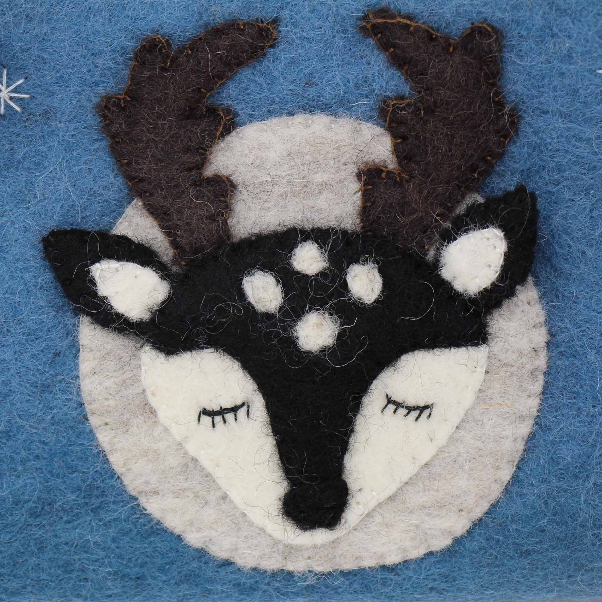 Starry Stag Felt Zipper Pouch